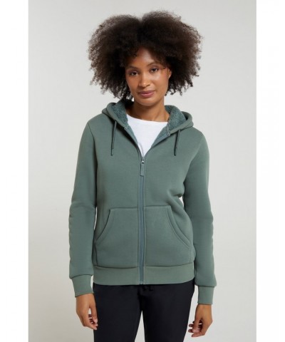 Dalton Womens Sherpa Lined Hoodie Khaki $18.49 Tops