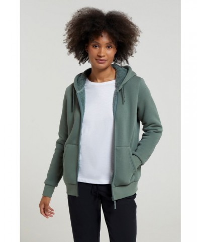 Dalton Womens Sherpa Lined Hoodie Khaki $18.49 Tops