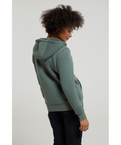 Dalton Womens Sherpa Lined Hoodie Khaki $18.49 Tops