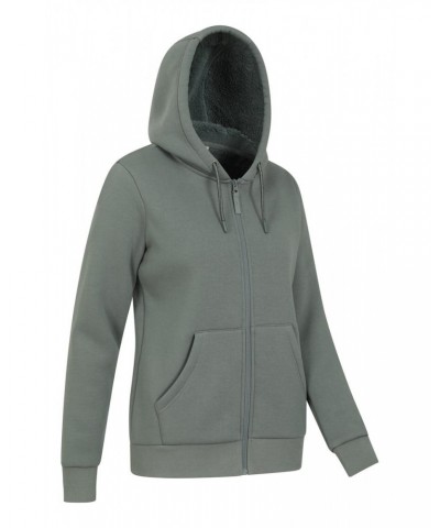 Dalton Womens Sherpa Lined Hoodie Khaki $18.49 Tops