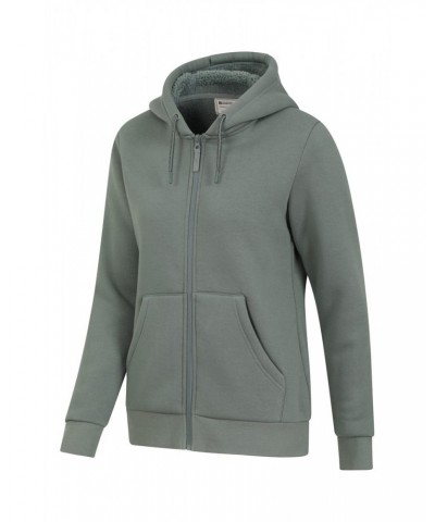 Dalton Womens Sherpa Lined Hoodie Khaki $18.49 Tops