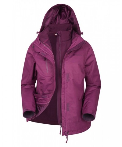 Bracken Melange Womens 3 in 1 Jacket Purple $41.00 Jackets