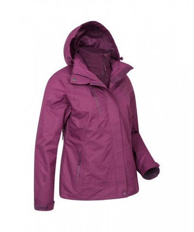 Bracken Melange Womens 3 in 1 Jacket Purple $41.00 Jackets