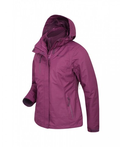 Bracken Melange Womens 3 in 1 Jacket Purple $41.00 Jackets