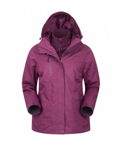 Bracken Melange Womens 3 in 1 Jacket Purple $41.00 Jackets