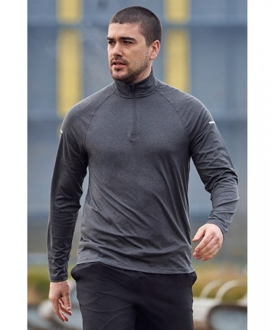 Echo Melange Recycled Mens Half-Zip Midlayer Charcoal $17.48 Tops