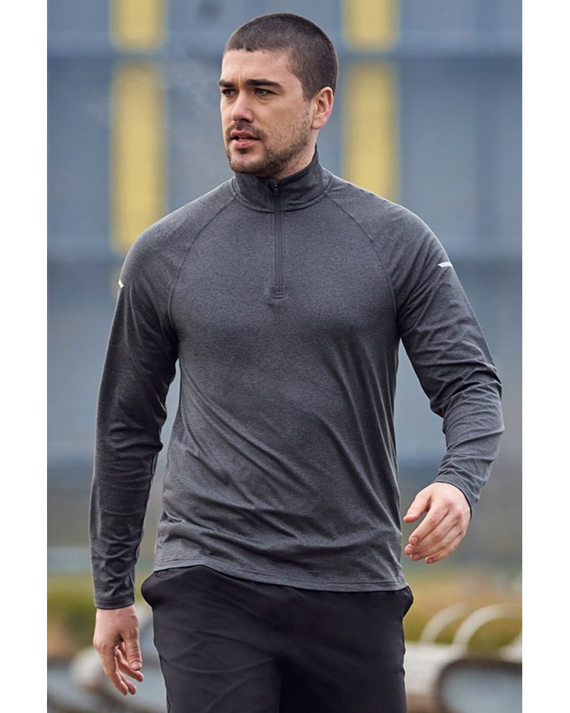 Echo Melange Recycled Mens Half-Zip Midlayer Charcoal $17.48 Tops