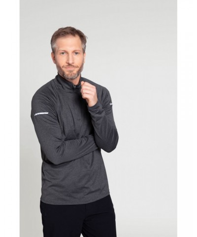 Echo Melange Recycled Mens Half-Zip Midlayer Charcoal $17.48 Tops