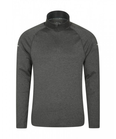 Echo Melange Recycled Mens Half-Zip Midlayer Charcoal $17.48 Tops