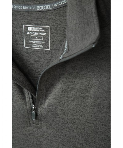 Echo Melange Recycled Mens Half-Zip Midlayer Charcoal $17.48 Tops