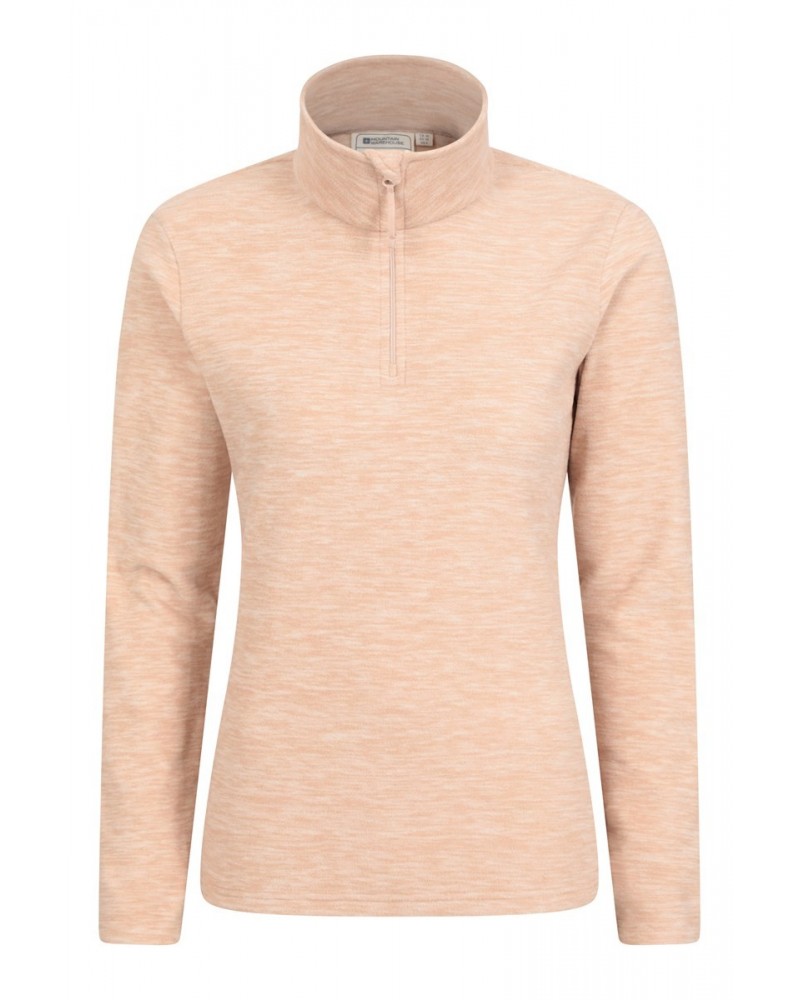 Snowdon Melange Womens Half-Zip Fleece Light Beige $12.74 Fleece