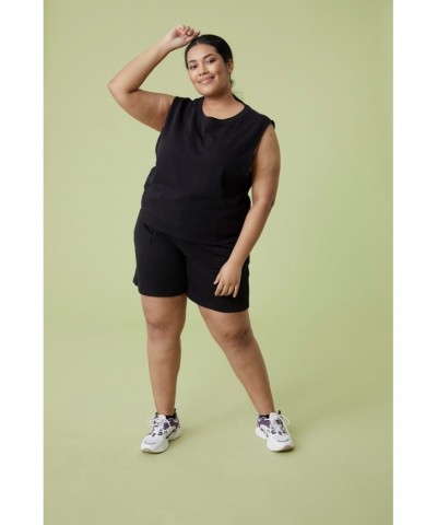 Lunar Womens Oversized Tank Top Black $12.96 Tops