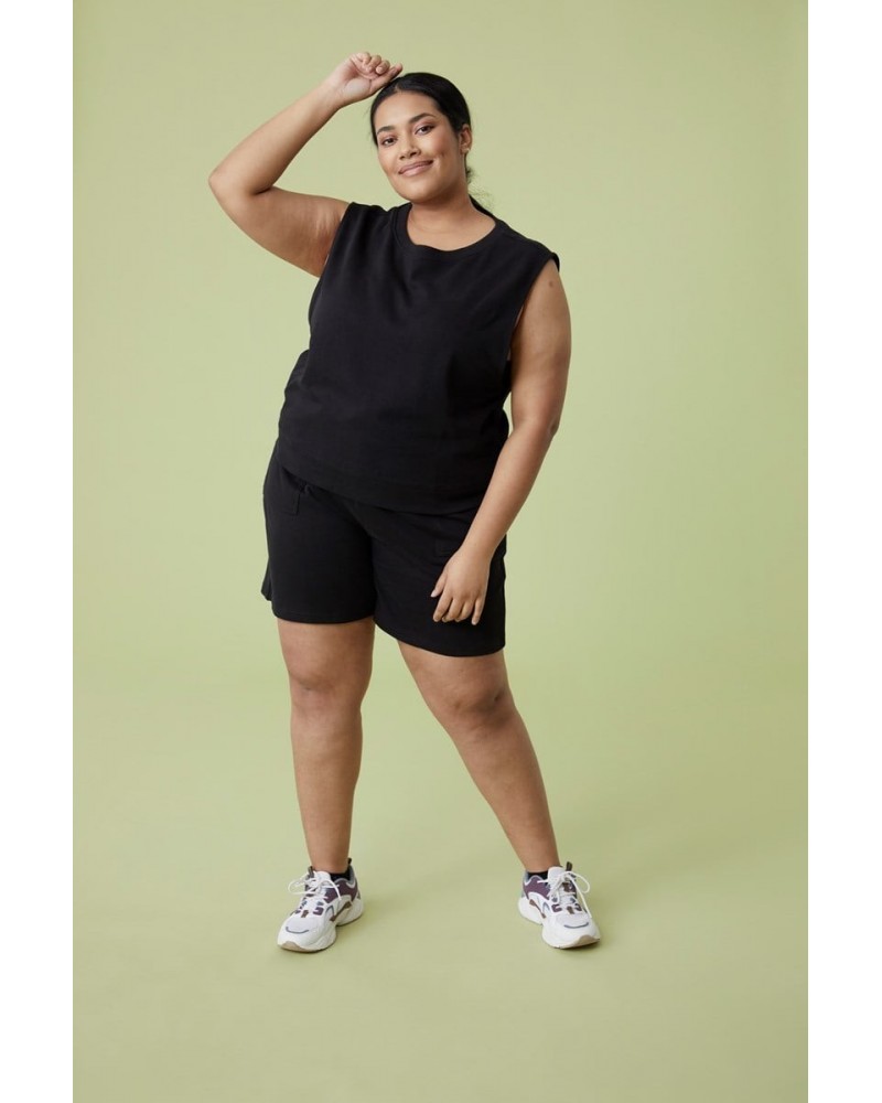 Lunar Womens Oversized Tank Top Black $12.96 Tops