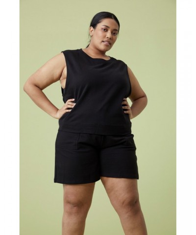 Lunar Womens Oversized Tank Top Black $12.96 Tops