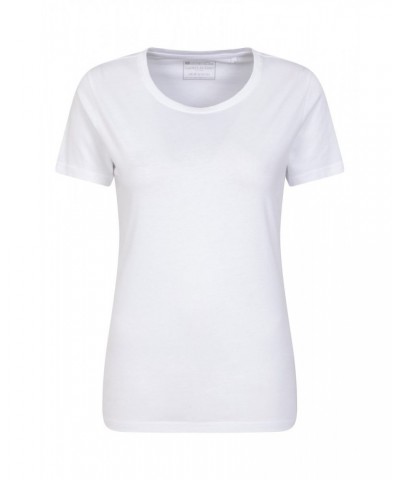 Basic Round Neck Womens Tee White $10.39 Tops