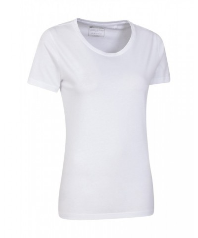 Basic Round Neck Womens Tee White $10.39 Tops