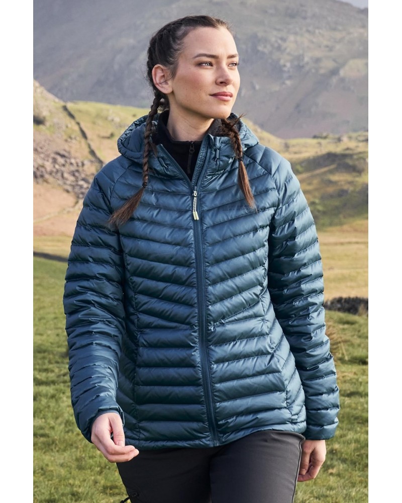 Skyline Extreme Womens Hydrophobic Down Jacket Teal $52.99 Jackets