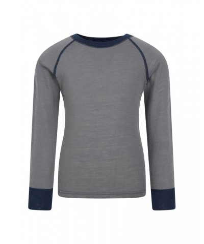 Merino II Kids Round Neck Base Layer Top Grey $19.46 Base Layers