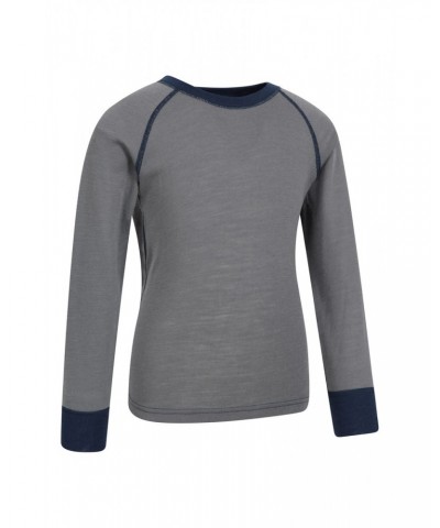 Merino II Kids Round Neck Base Layer Top Grey $19.46 Base Layers