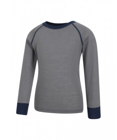 Merino II Kids Round Neck Base Layer Top Grey $19.46 Base Layers