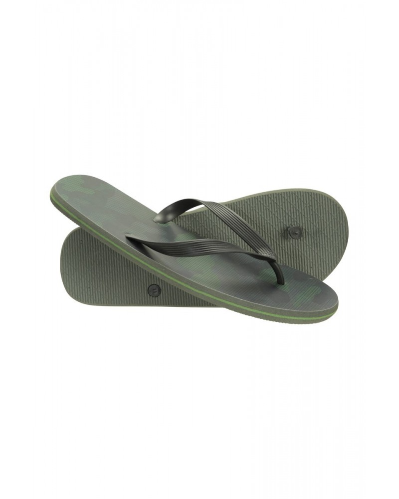 Beach Walk Mens Flip Flops Black Camo $7.50 Footwear