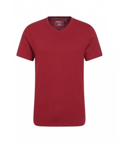 Eden Mens Organic V-Neck T-Shirt Red $10.59 Tops