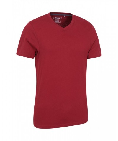 Eden Mens Organic V-Neck T-Shirt Red $10.59 Tops