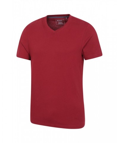 Eden Mens Organic V-Neck T-Shirt Red $10.59 Tops