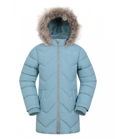 Galaxy Kids Water-resistant Long Insulated Jacket Teal $28.70 Jackets