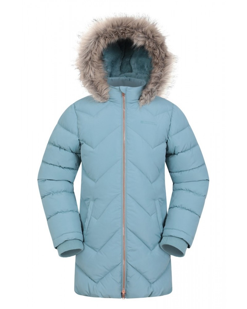 Galaxy Kids Water-resistant Long Insulated Jacket Teal $28.70 Jackets