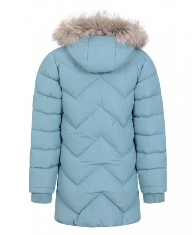 Galaxy Kids Water-resistant Long Insulated Jacket Teal $28.70 Jackets