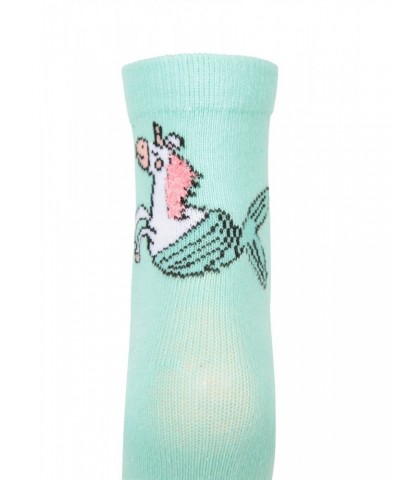 Kids Patterned Mid-Calf Socks 5-Pack Pink $10.25 Accessories