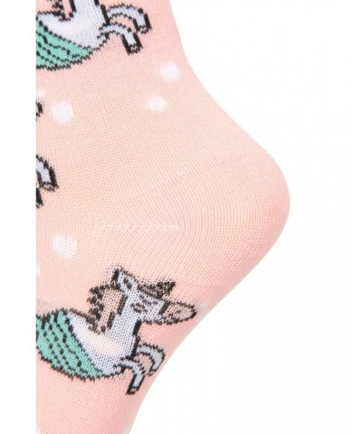 Kids Patterned Mid-Calf Socks 5-Pack Pink $10.25 Accessories