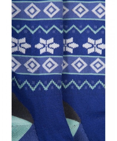 Isocool Womens Patterned Knee Length Ski Socks Dark Blue $11.59 Accessories