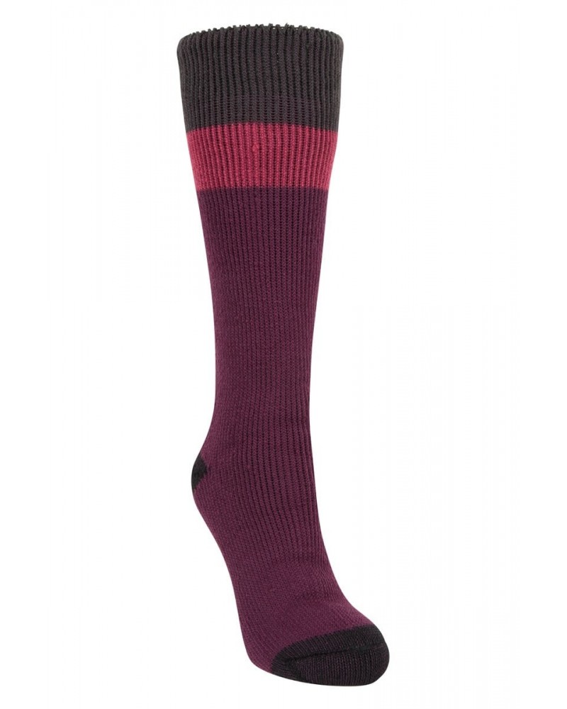 Cozy Womens Thermal Knee Length Welly Sock Purple $11.59 Accessories