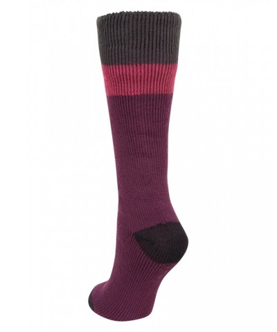 Cozy Womens Thermal Knee Length Welly Sock Purple $11.59 Accessories