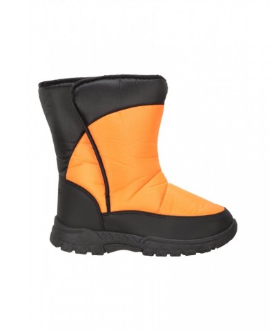 Kids Caribou Single Stripe Adaptive Snow Boots Orange $19.94 Footwear