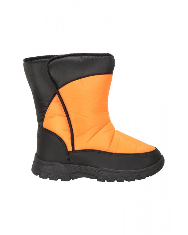 Kids Caribou Single Stripe Adaptive Snow Boots Orange $19.94 Footwear