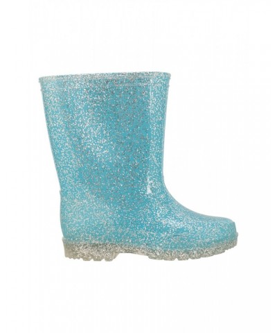 Kids Glitter Rain Boots Blue $12.64 Footwear