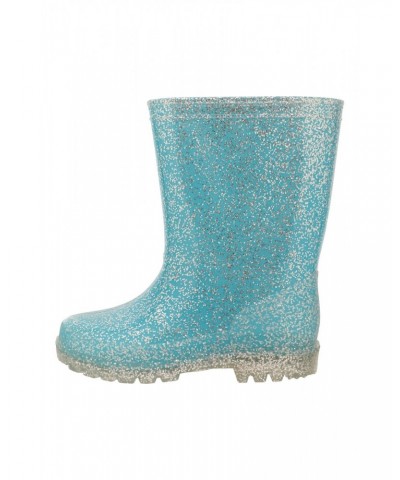 Kids Glitter Rain Boots Blue $12.64 Footwear