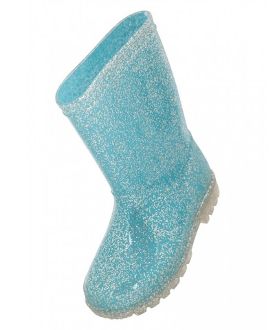 Kids Glitter Rain Boots Blue $12.64 Footwear