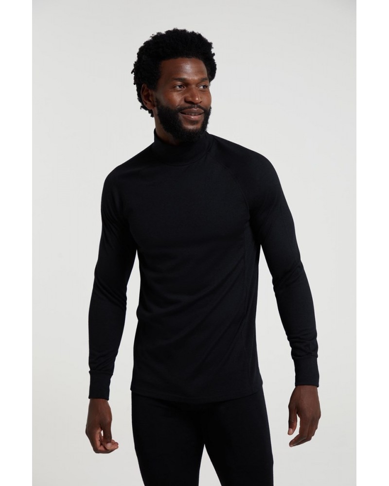 Summit Mens Merino Funnel Neck Top Black $29.14 Thermals