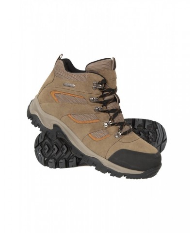 Voyage Mens Waterproof Hiking Mid-Boots Light Brown $36.00 Footwear