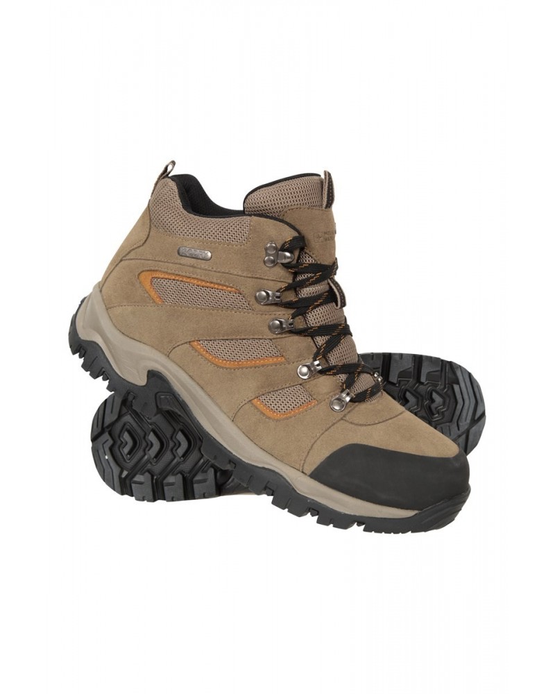 Voyage Mens Waterproof Hiking Mid-Boots Light Brown $36.00 Footwear