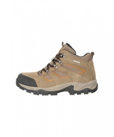 Voyage Mens Waterproof Hiking Mid-Boots Light Brown $36.00 Footwear