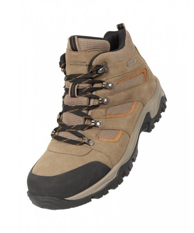 Voyage Mens Waterproof Hiking Mid-Boots Light Brown $36.00 Footwear