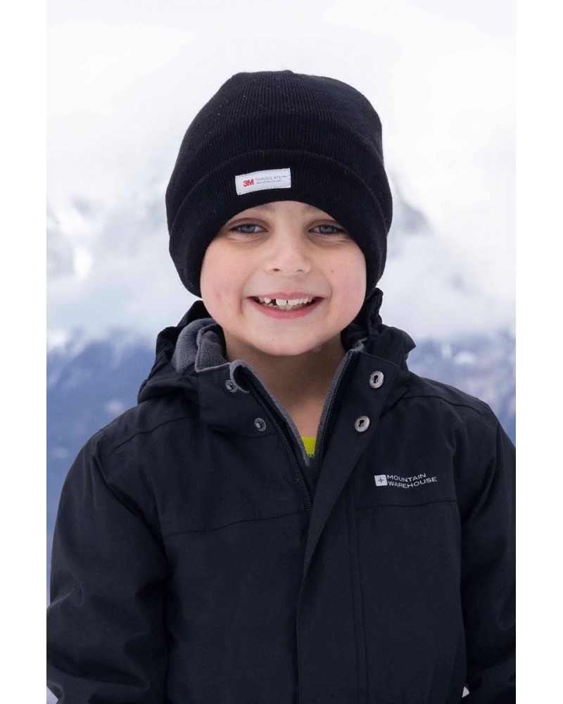 Kids Thinsulate Knitted Beanie Black $13.33 Accessories