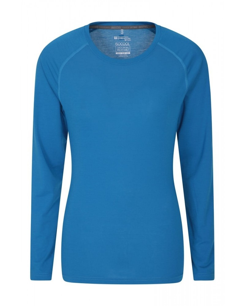 Quick Dry Womens Long Sleeve Top Cobalt $16.19 Active