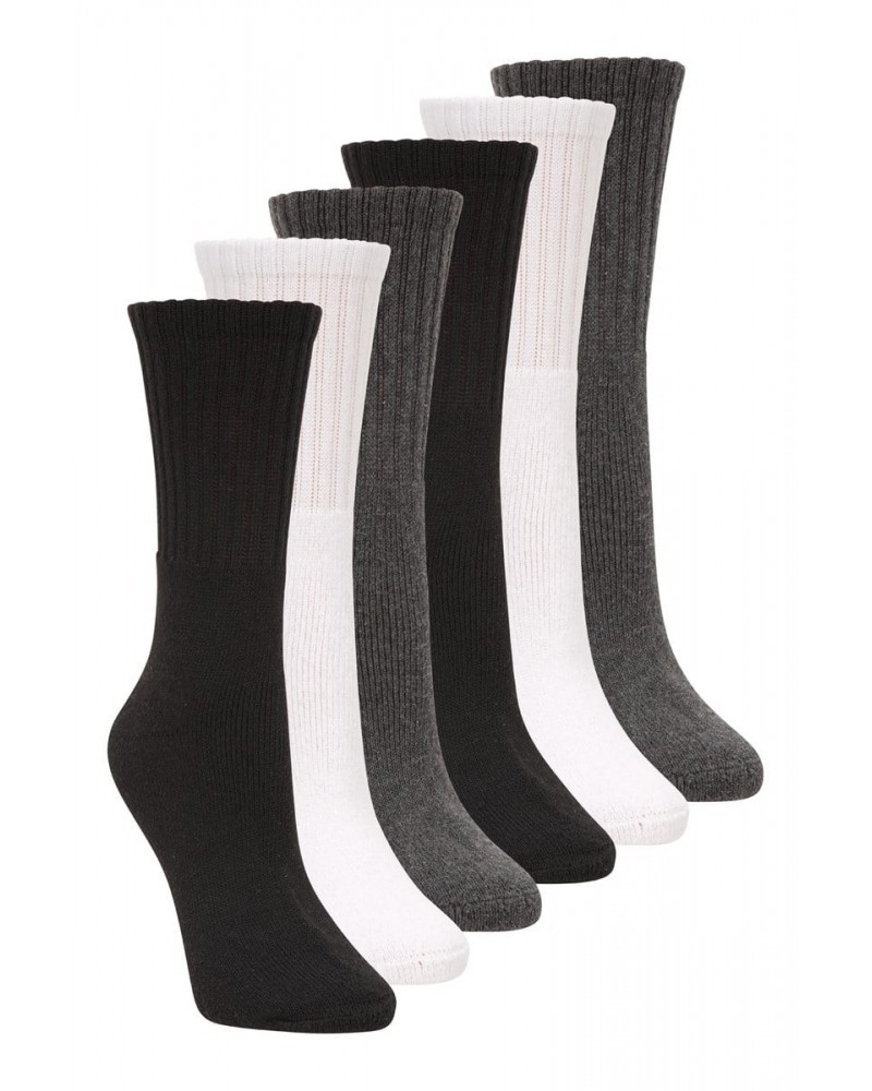 Womens Outdoor Socks 6-Pack Black $13.74 Accessories