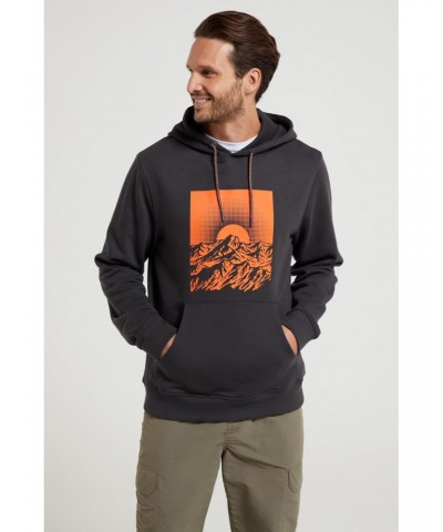 Sunset Mens Graphic Hoodie Charcoal $19.79 Tops